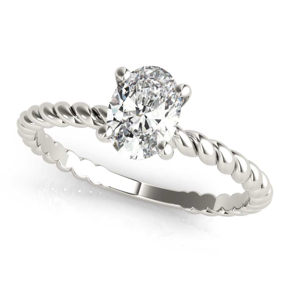 Twisted Shank Oval Center Engagement Ring - Diamonds By Rothschild