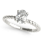 Twisted Shank Oval Center Engagement Ring - Diamonds By Rothschild