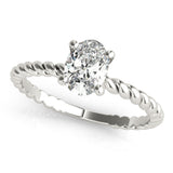 Twisted Shank Oval Center Engagement Ring - Diamonds By Rothschild