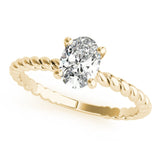 Twisted Shank Oval Center Engagement Ring - Diamonds By Rothschild