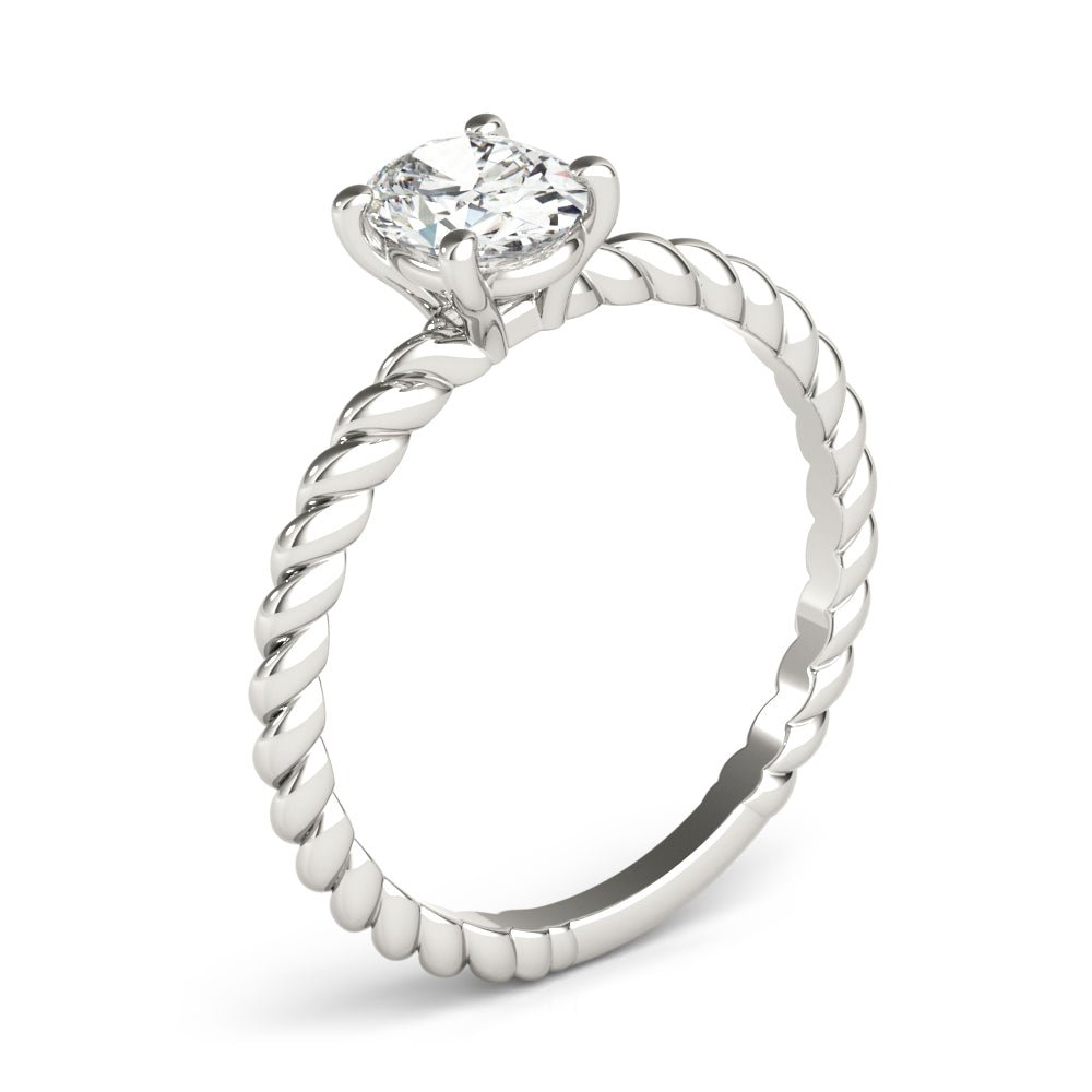 Twisted Shank Oval Center Engagement Ring - Diamonds By Rothschild