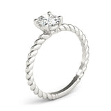 Twisted Shank Oval Center Engagement Ring - Diamonds By Rothschild