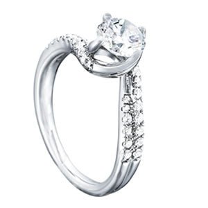 Twisted Shank Round Diamond Engagement Ring - Diamonds By Rothschild