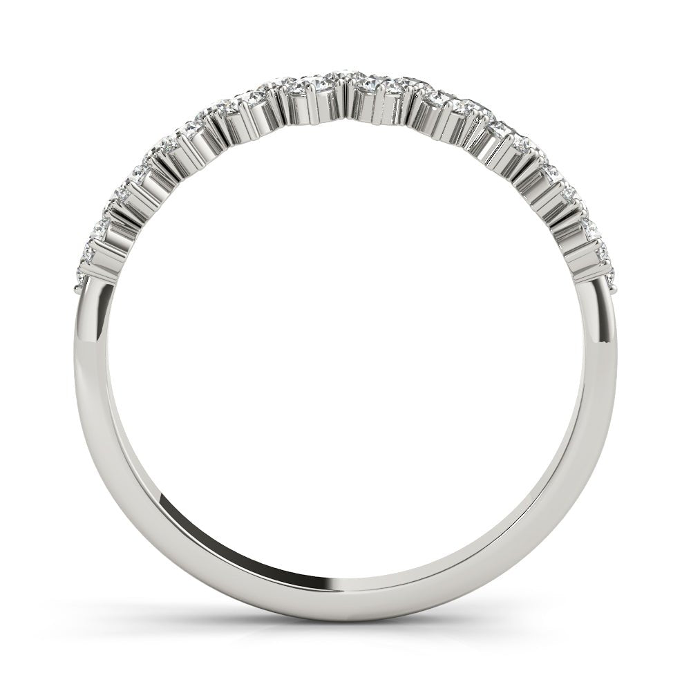 Unique Two Row Round Diamond Pavé Wedding Ring - Diamonds By Rothschild